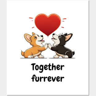 Together furrever - ♥ furry buddies cute heart valentine's day design Posters and Art